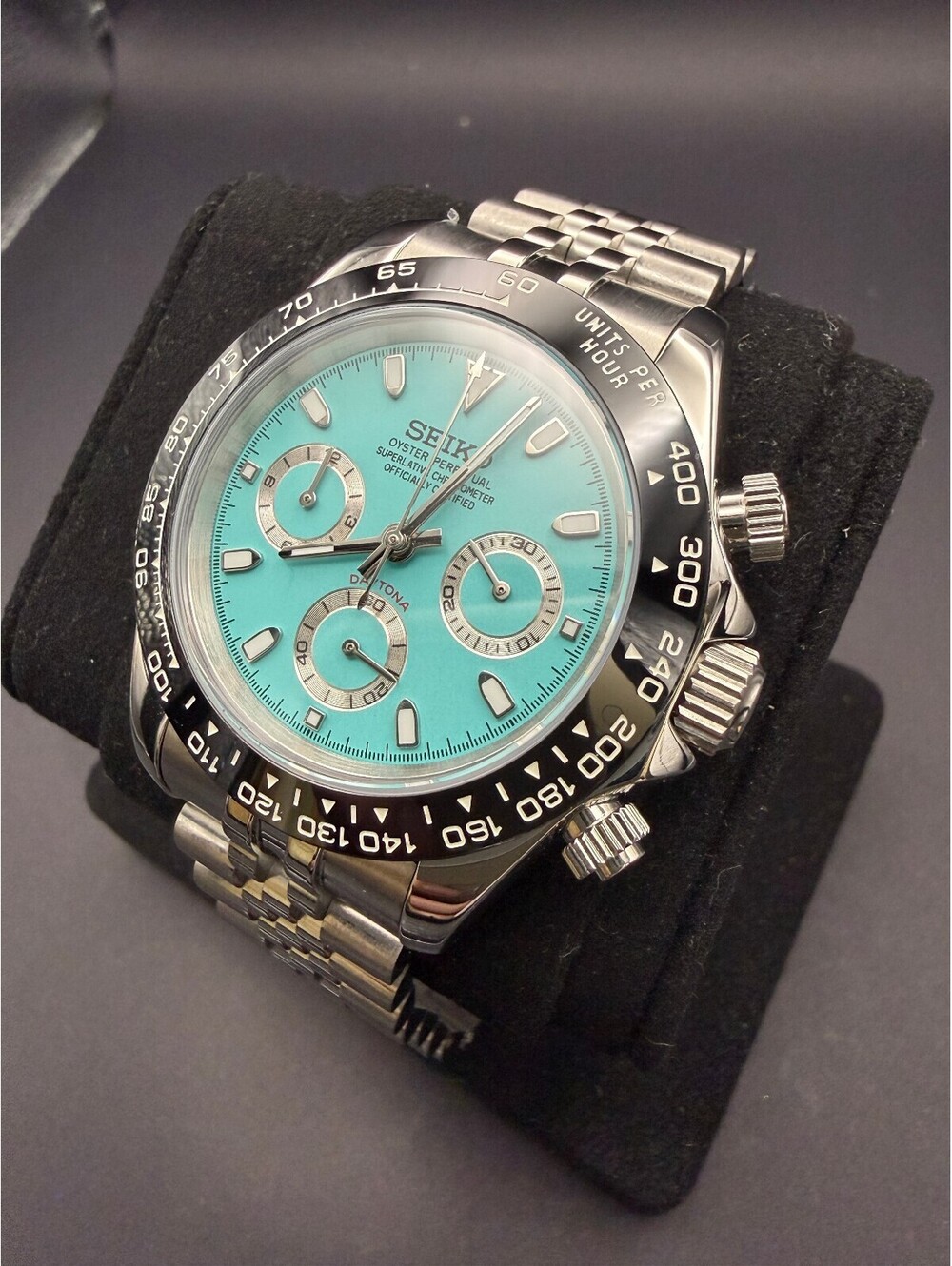 Custom Seiko Mod Daytona Tiffany Blue